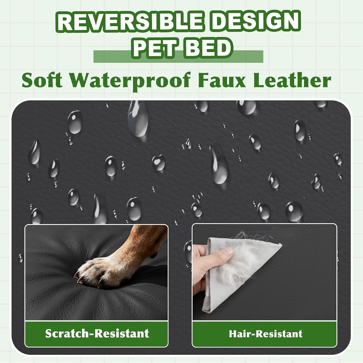 Cama perro XL impermeable cuero espuma ortopédica