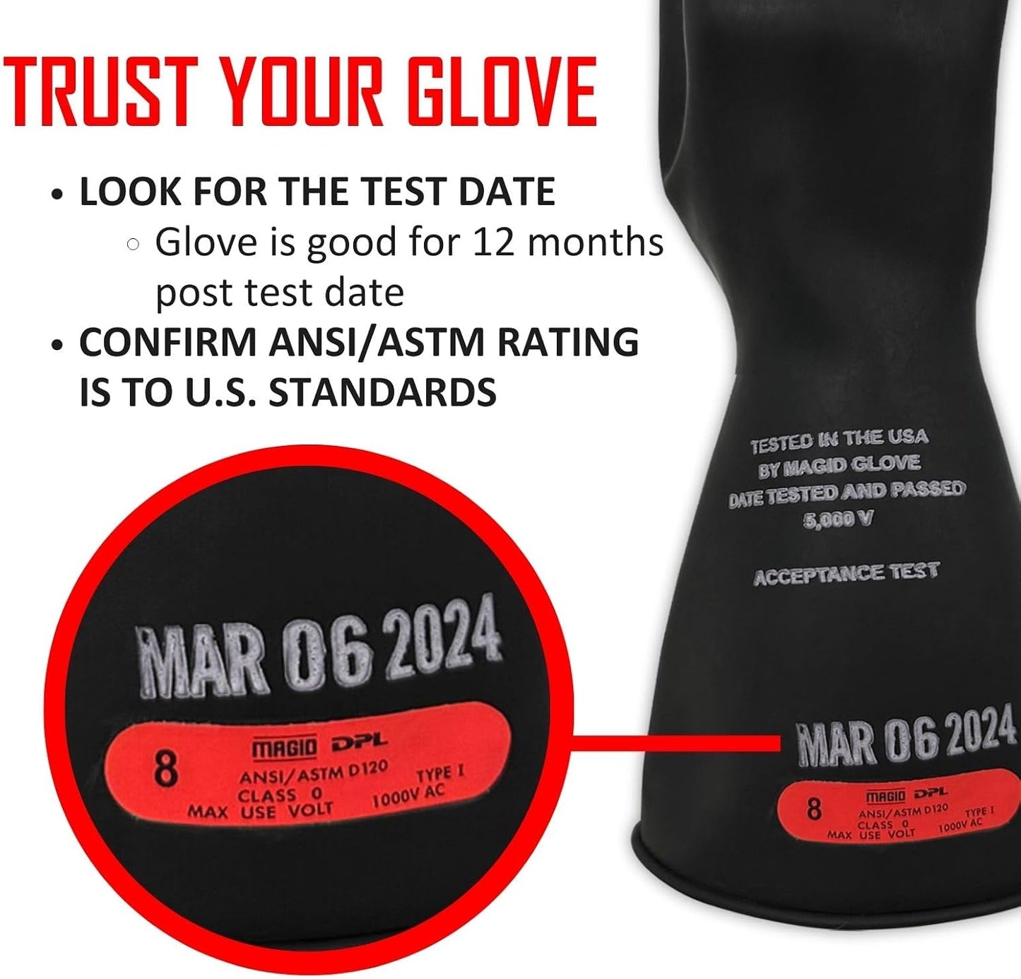 Guantes eléctricos aislantes goma clase 0 ASTM