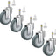 Ruedas Giratorias Goma TPR 3pulg Set 5 para Basura Taburete