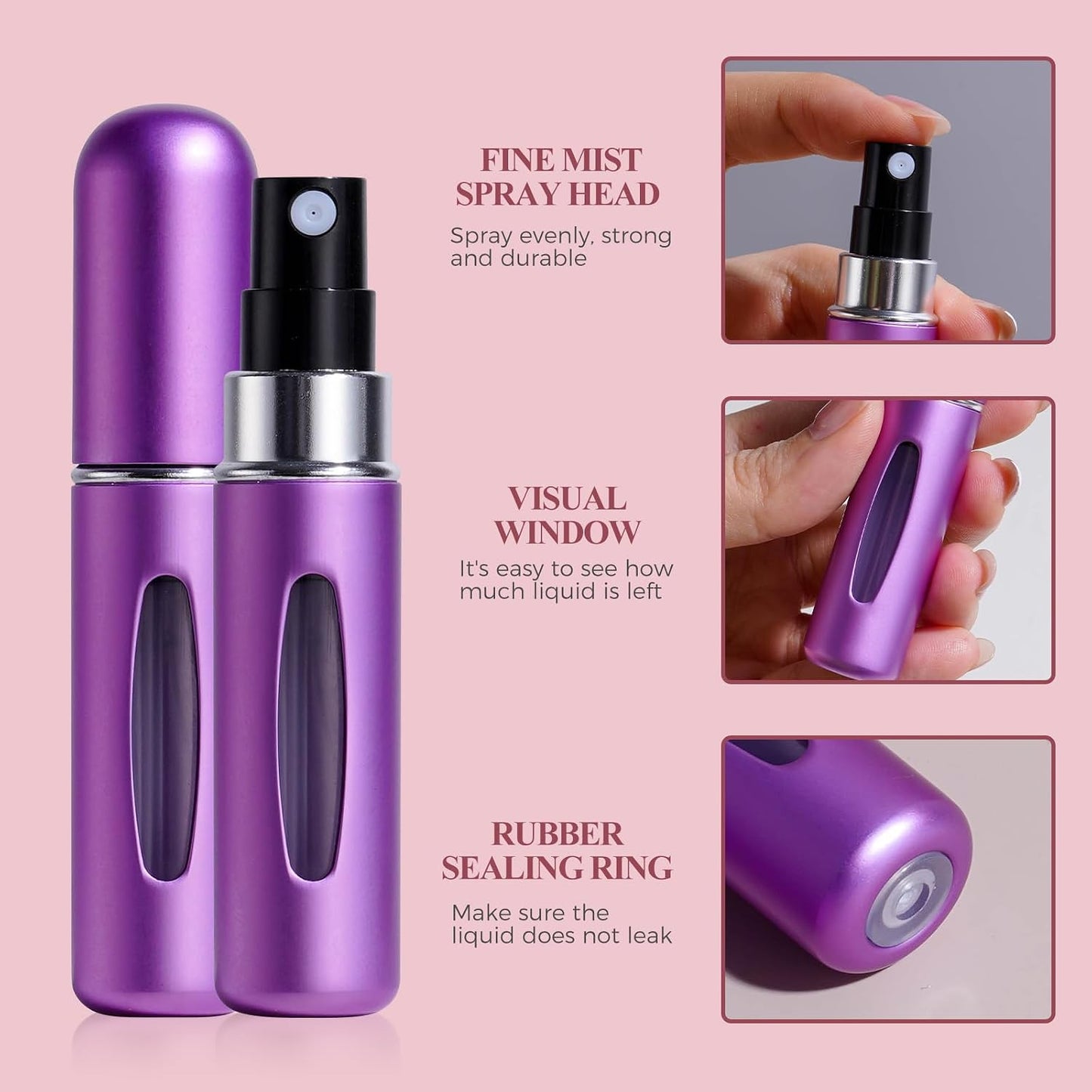 24 Botellas Atomizador Viaje Recargable 0.2oz con Bolsa