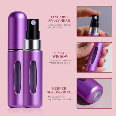 24 Botellas Atomizador Viaje Recargable 0.2oz con Bolsa