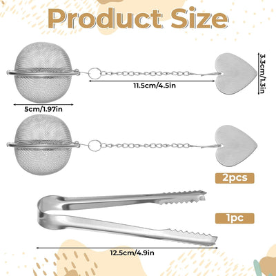 2 Bolas Infusoras Té Acero Inox 304 con Clip 2pulg