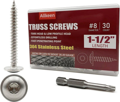 30 Pzas tornillos T20 acero inox autoatascantes madera