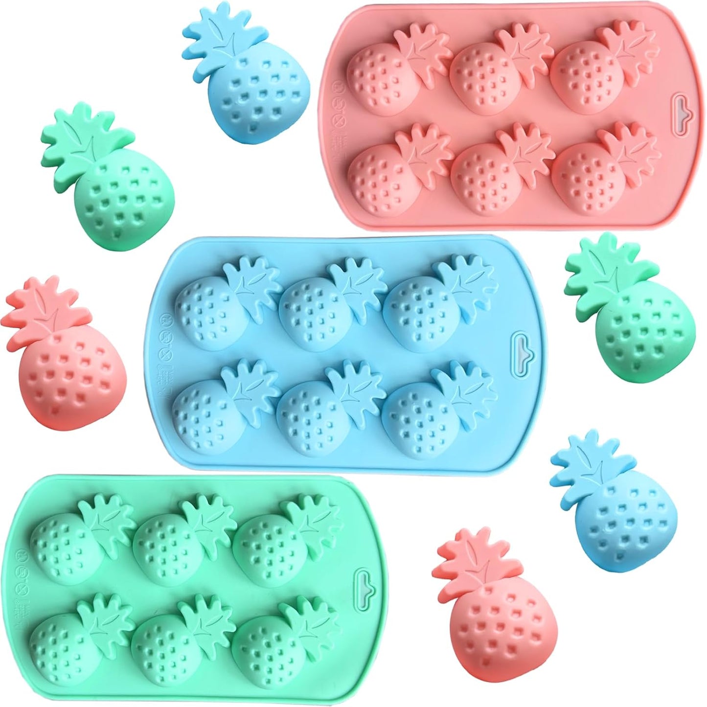 3 Moldes Silicona Piña Caramelo Gomitas Chocolate