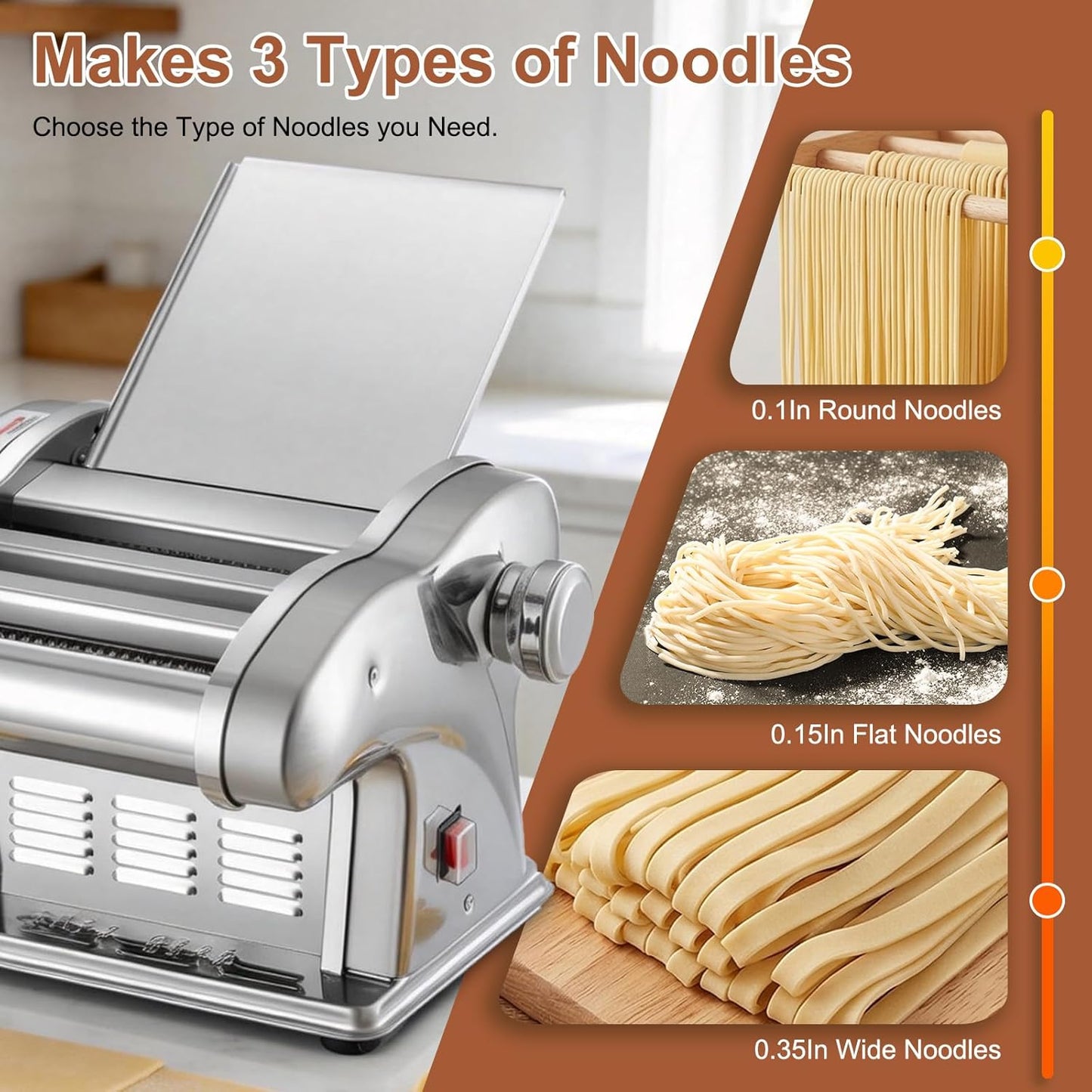 Máquina pasta eléctrica 3en1 con grosor ajustable