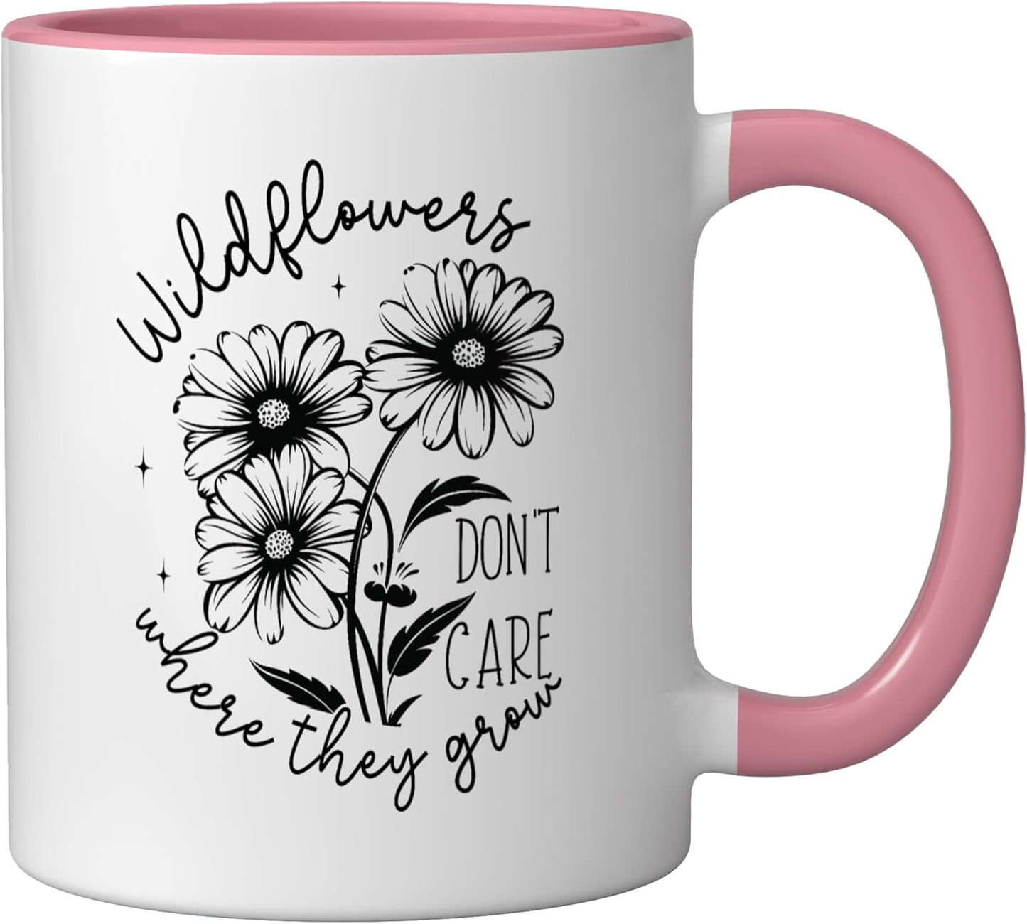 Taza Cerámica Wildflowers Pink/White Inspiracional