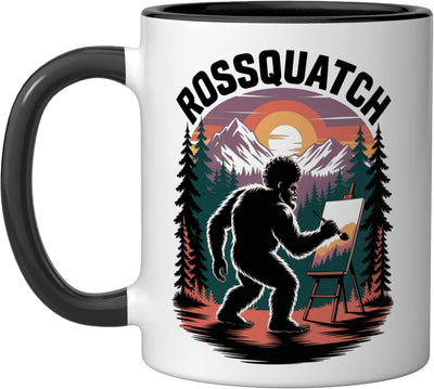 Taza cerámica Bigfoot pintor artista Sasquatch negro/blanco