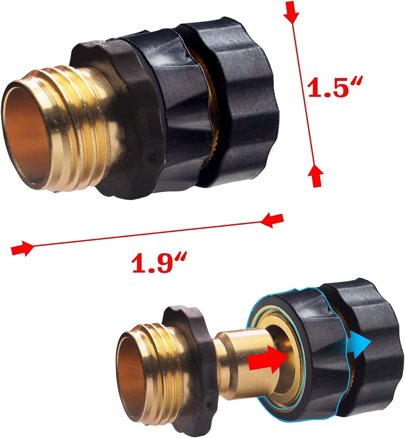 Manguera jardín 3/4pulg conector rápido juego 2