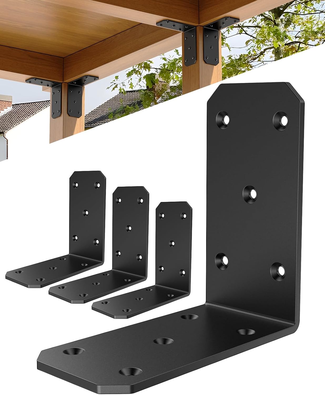 Soportes en L de 5x5x2.5pulg para postes madera estantes