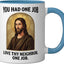 Taza cerámica Jesus Love Thy Neighbor azul/blanco