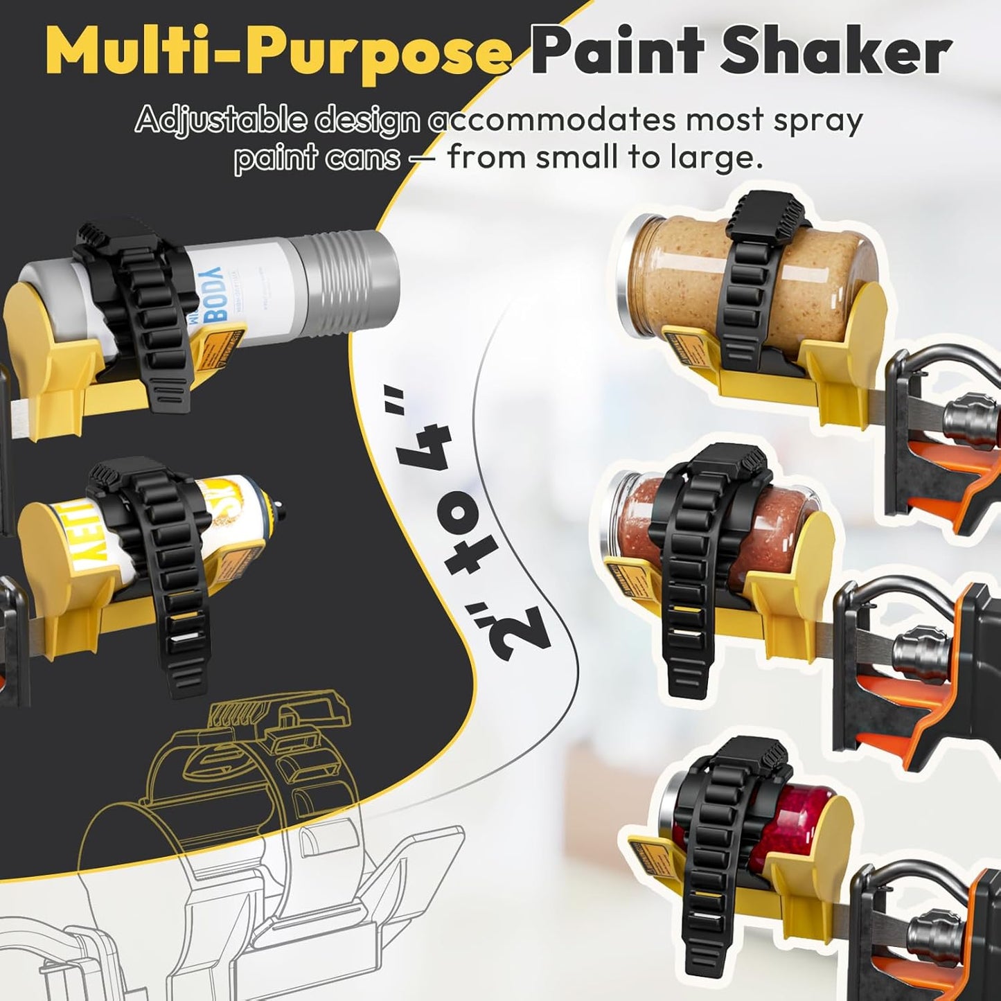 Agitador pintura correa ajustable 2-4pulg