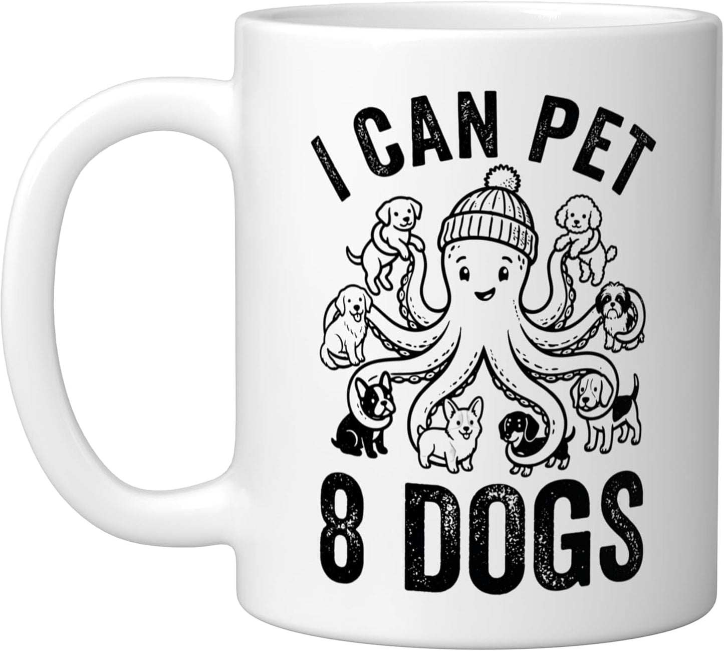 Taza Cerámica Perro Pulpo 8 Mascotas Blanco