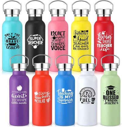 10 Botellas Agua Aisladas Acero Inox 17oz Regalo Profesor