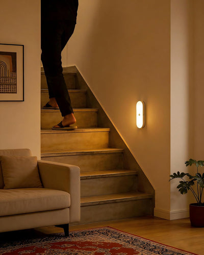 Luz nocturna recargable sensor movimiento pack 2 led