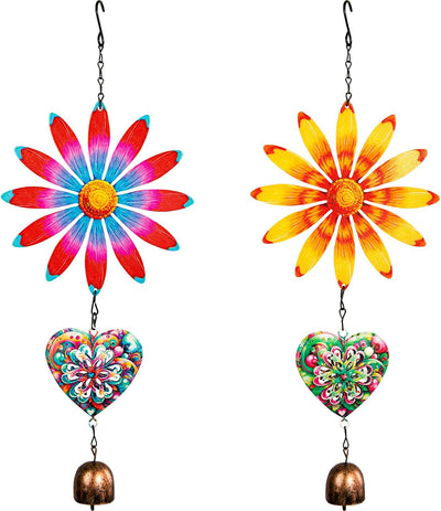 Decoración colgante de flores metal campanilla puerta jardín 2 pzas