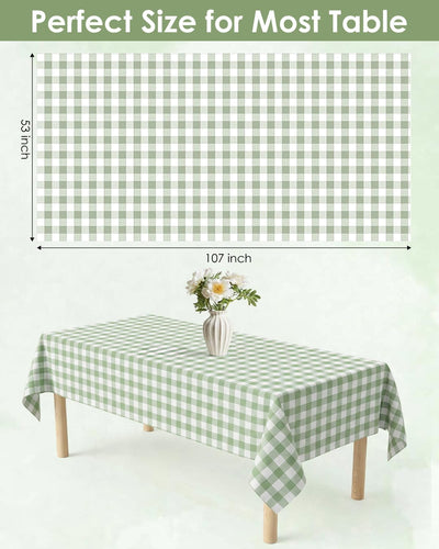 Mantel de cuadros verde salvia paquete de 3 impermeable para picnic