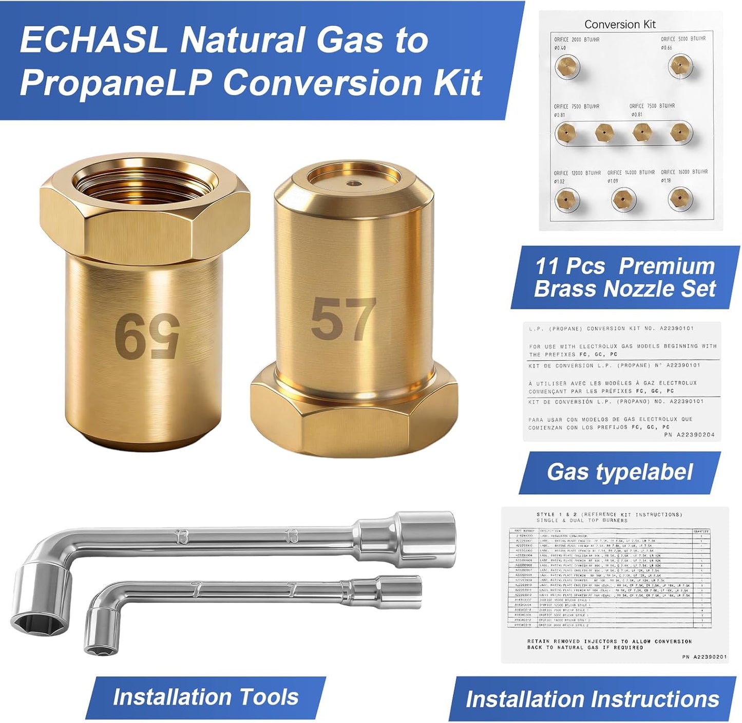 Kit conversión gas natural a propano comp Frigidaire