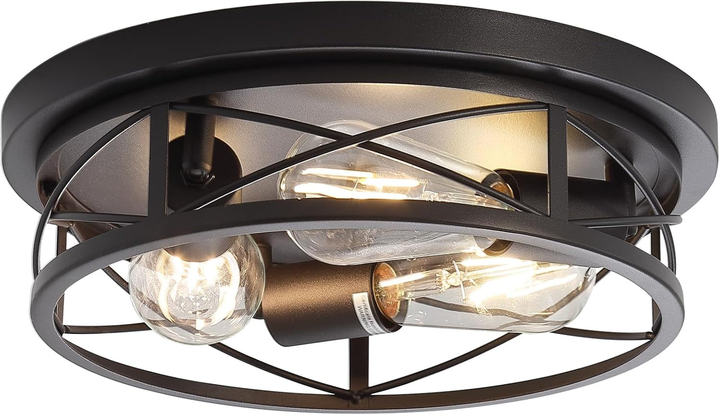 Lámpara techo negra 3 luces baño dormitorio cocina pack 1