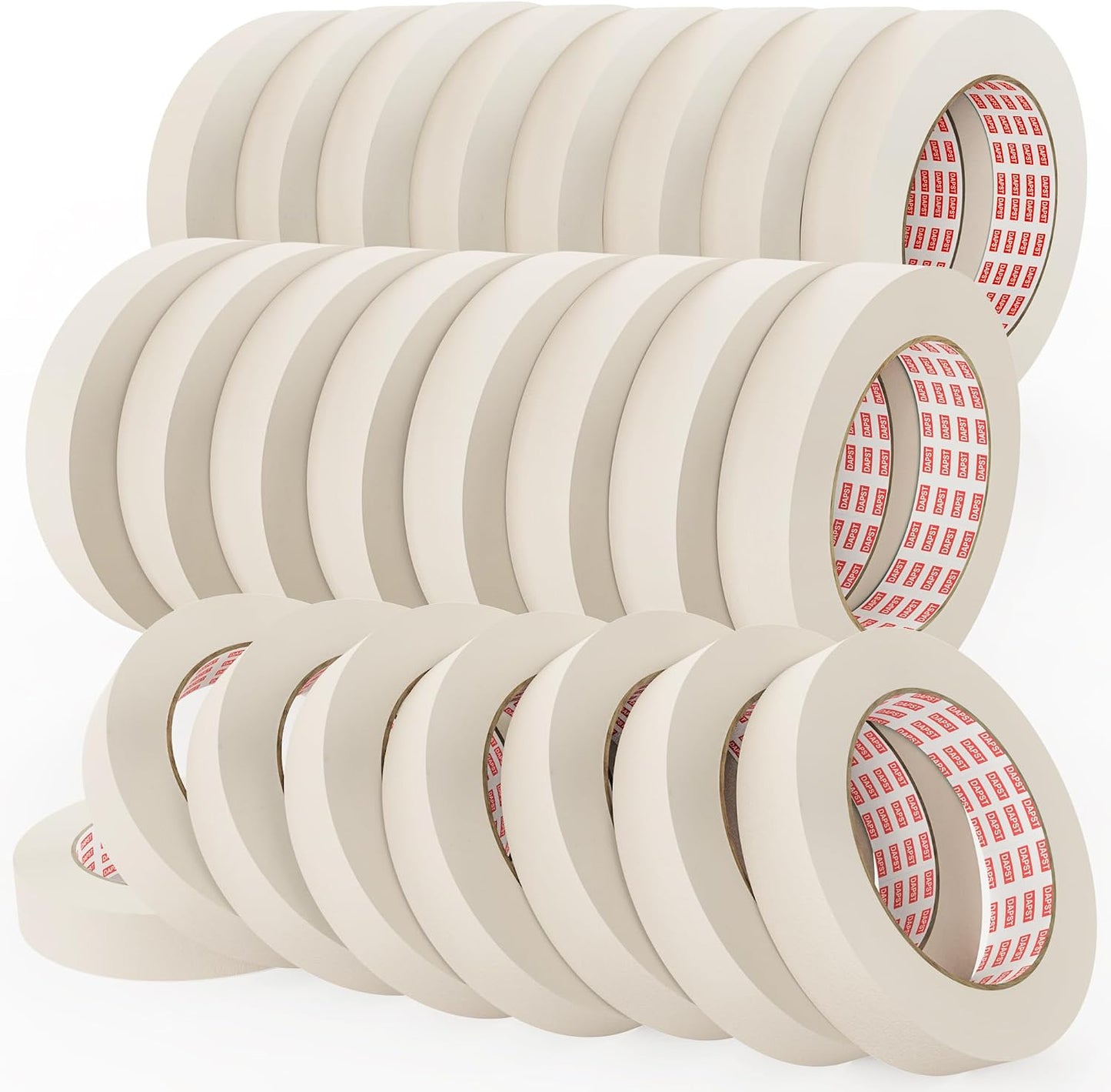 Cinta enmascarar blanco beige 1pulg x 55yd set 24rollos
