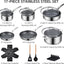 Set 17 Pzas Utensilios Antiadherente Acero Inox Moldes Hornear