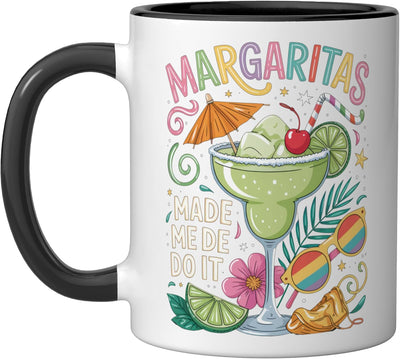 Taza Cerámica Margarita Verano Negro/Blanco