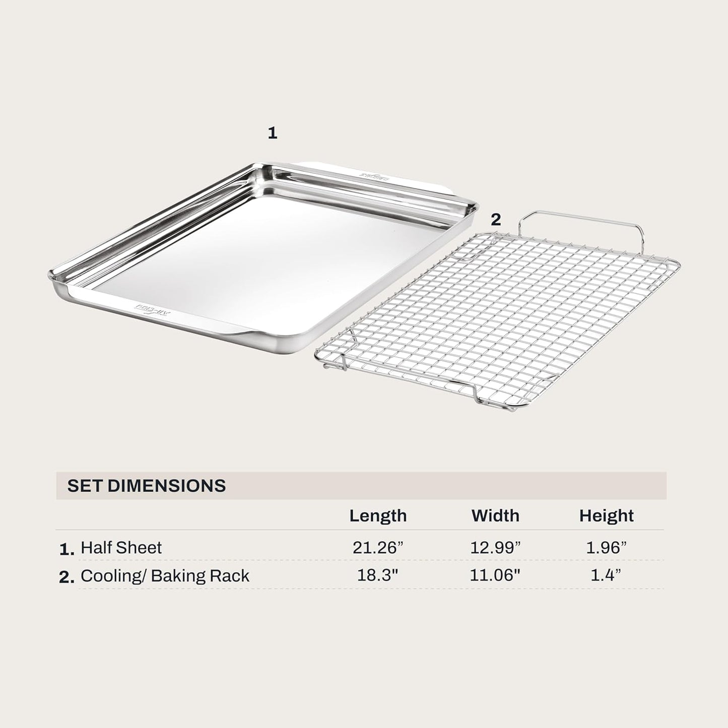 Set 2 Pzas Utensilios Hornear Acero Inox