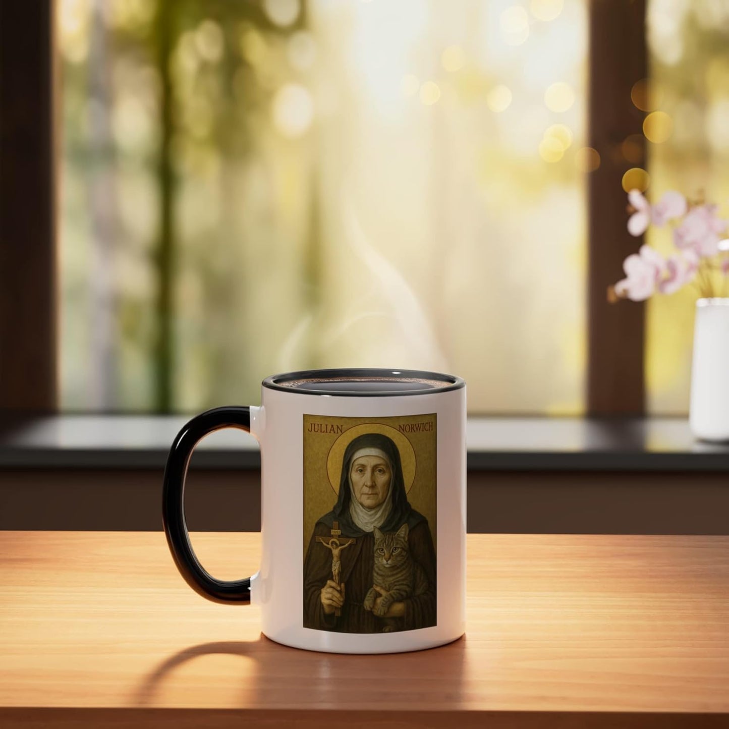 Taza Cerámica Julian de Norwich Negro/Blanco