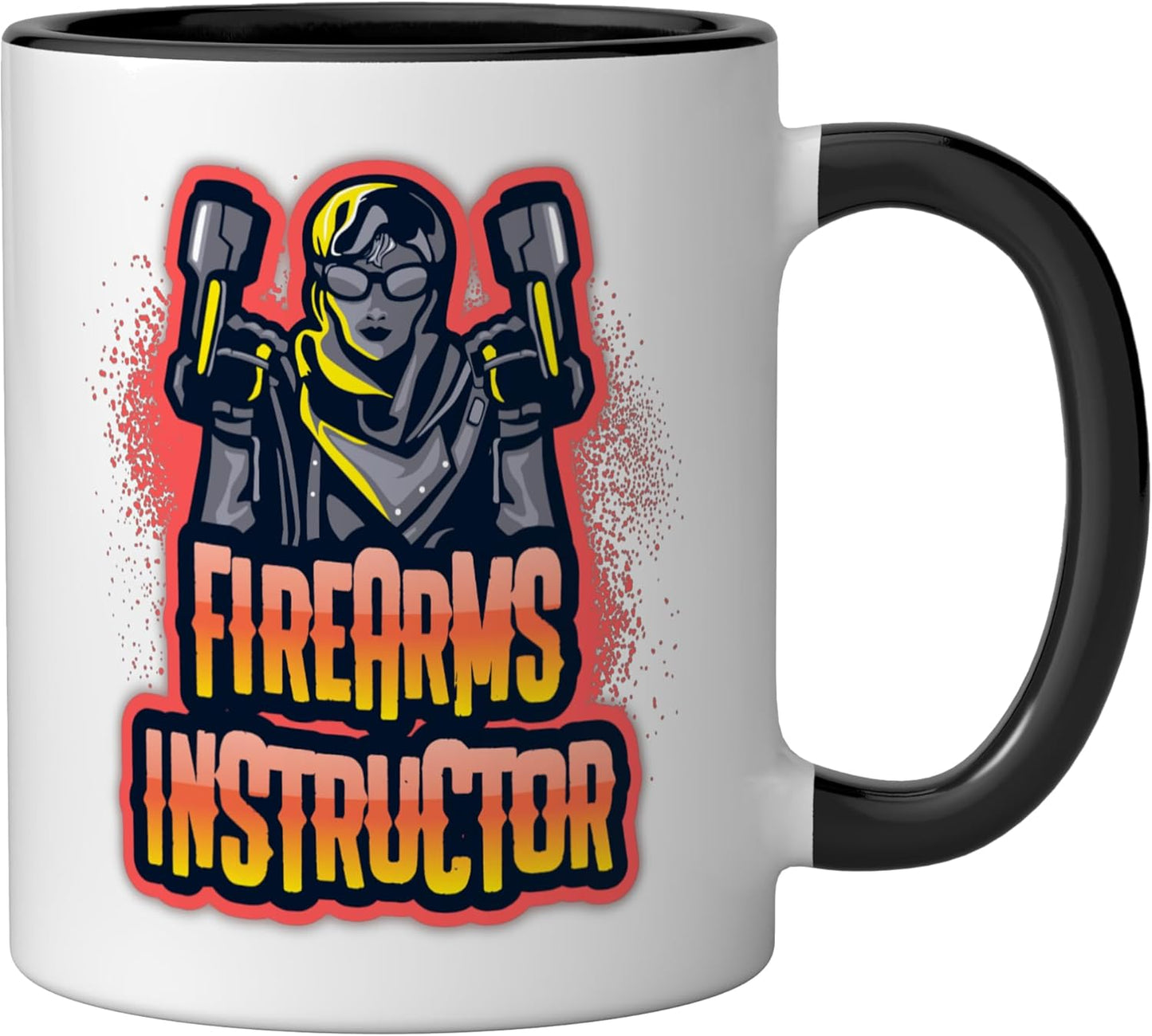 Taza cerámica Trendy Firearms Instructor con Guns en negro/blanco