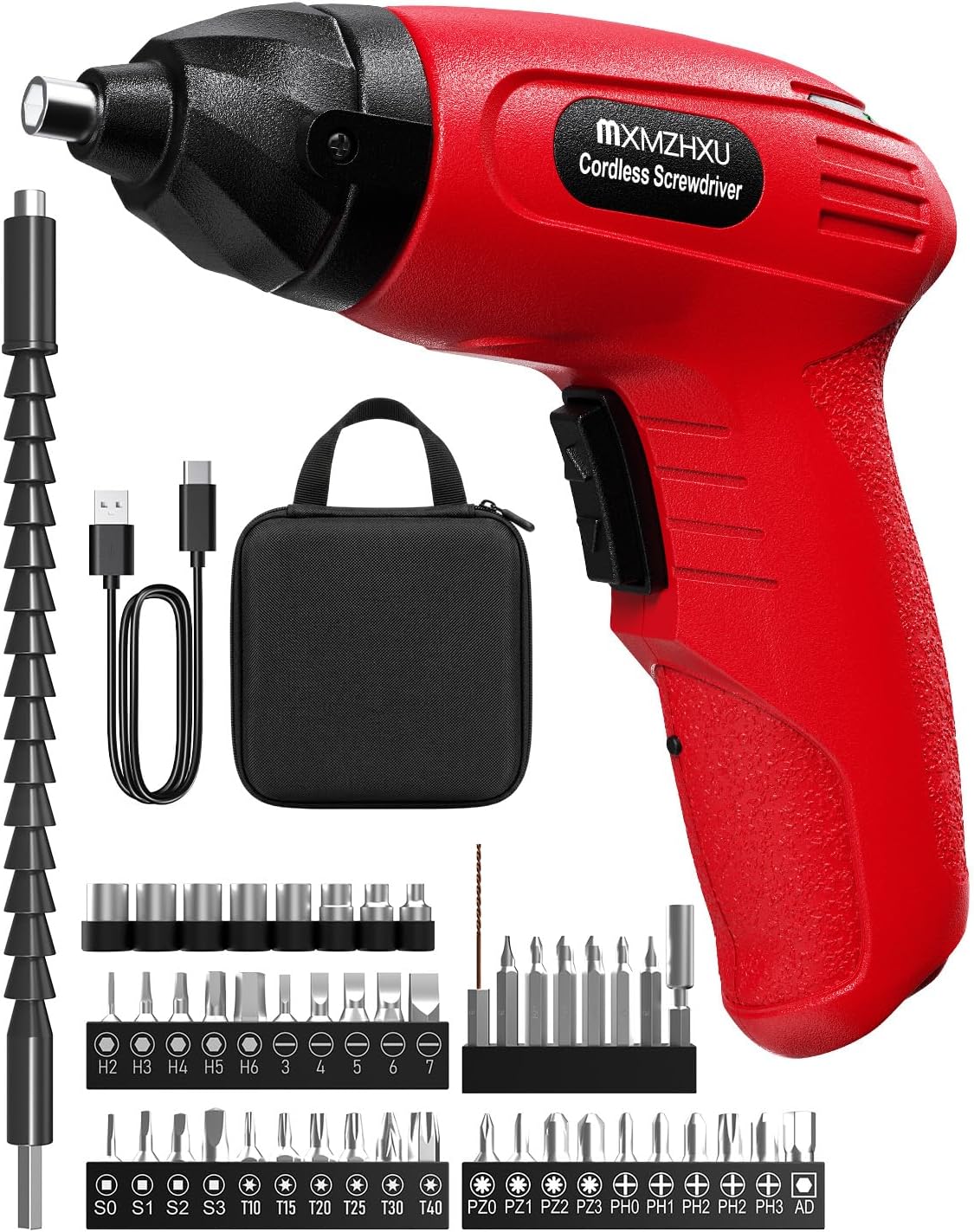 Destornillador inalámbrico 3.6V set 50 pzas recargable 1.5H tipo C