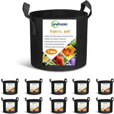 10 Pzas Bolsas Cultivo 7gal Tela Aireación 10.58oz