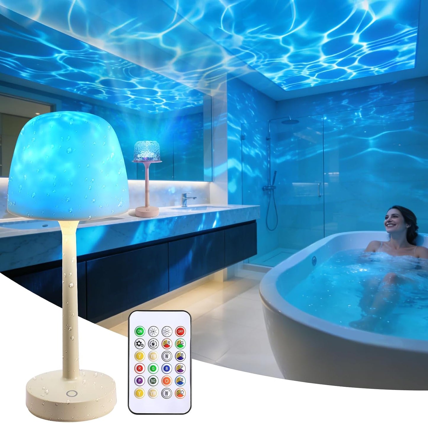 Lámpara ducha inalámbrica proyector 16colores con control