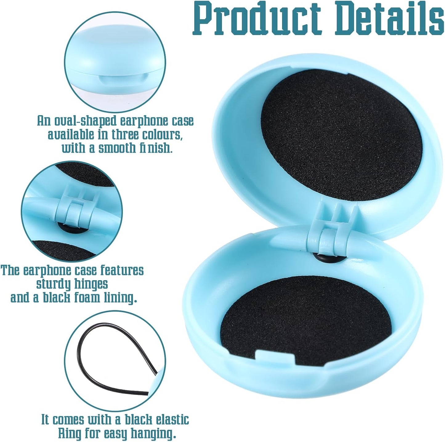 Caja para tapones de oído ABS portátil con cuerda