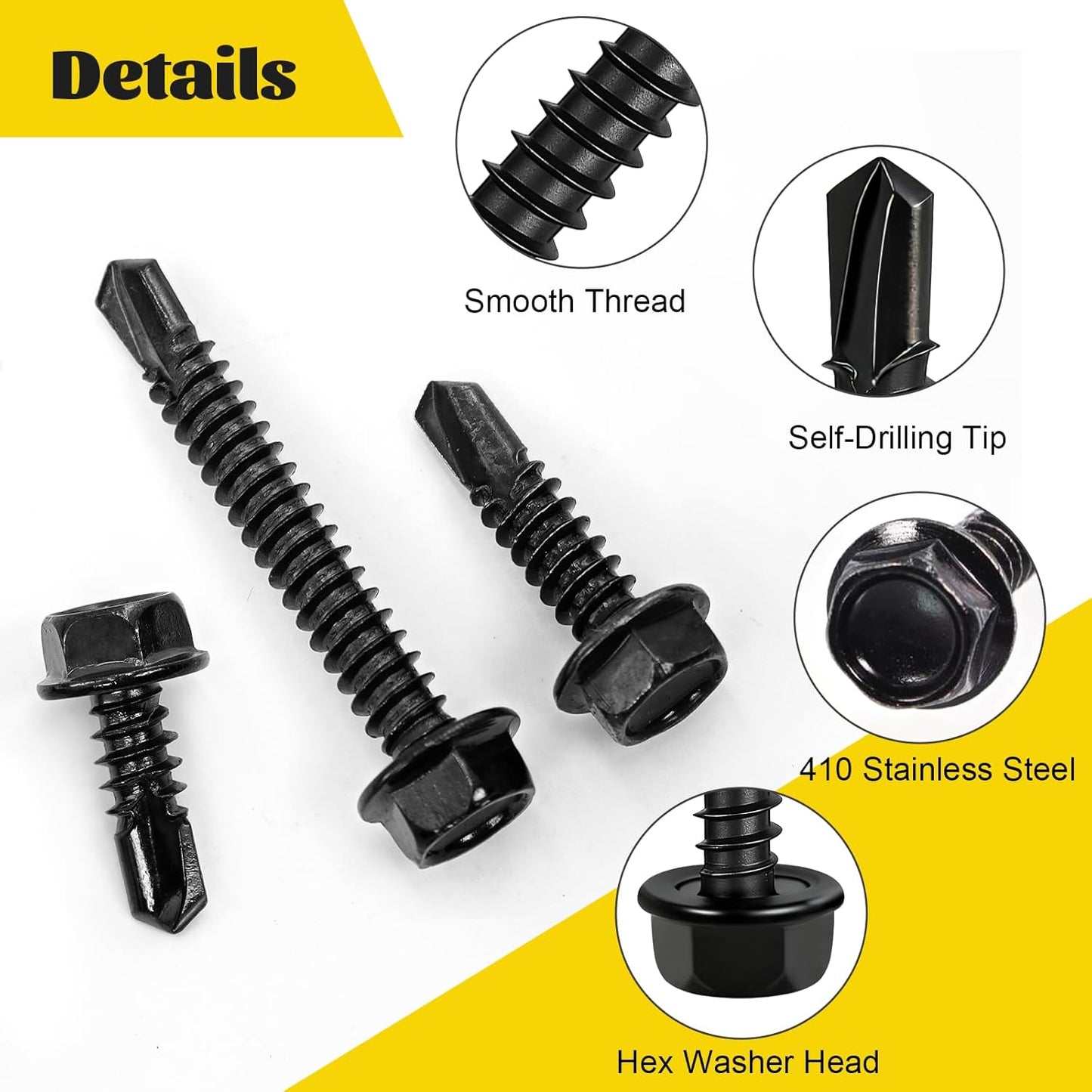 Kit surtido tornillos autorroscantes acero inox 410 negro