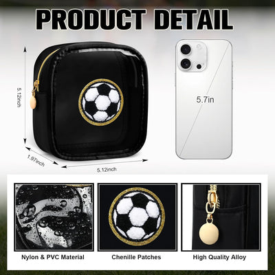 Bolsa maquillaje fútbol niña transparente impermeable PVC