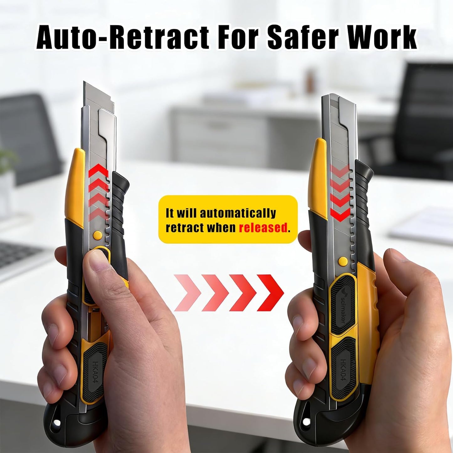 Cuchillo utilitario doble modo con bloqueo profesional 0.71pulg