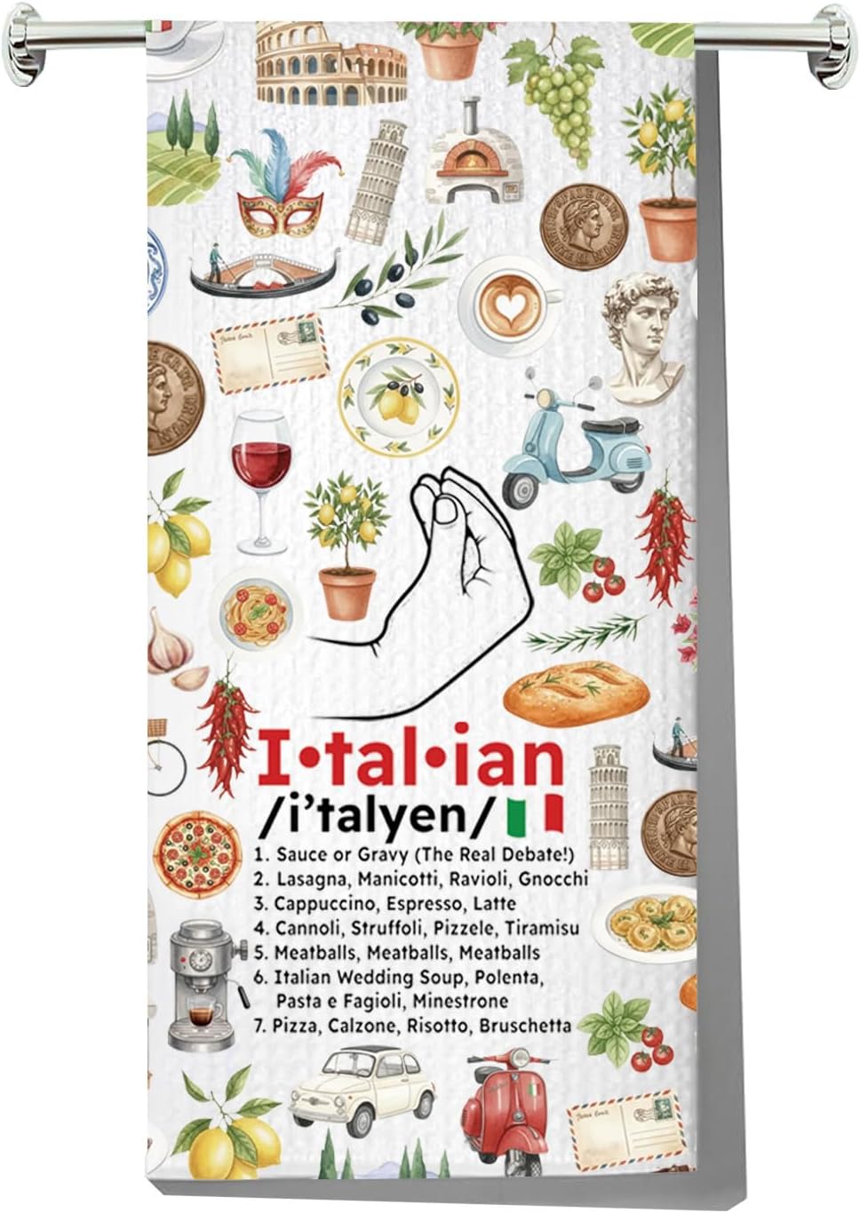 Toallas de cocina italiana regalo para chef toalla de manos toallas para platos