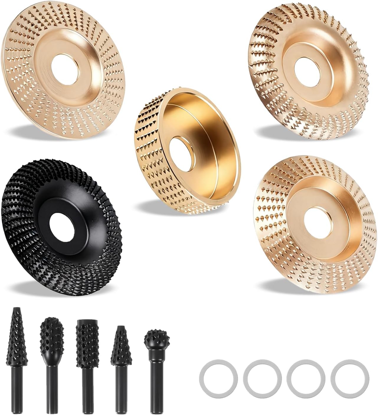 Set 10 Discos Molienda Madera 4-4.5pulg Eje 5/8