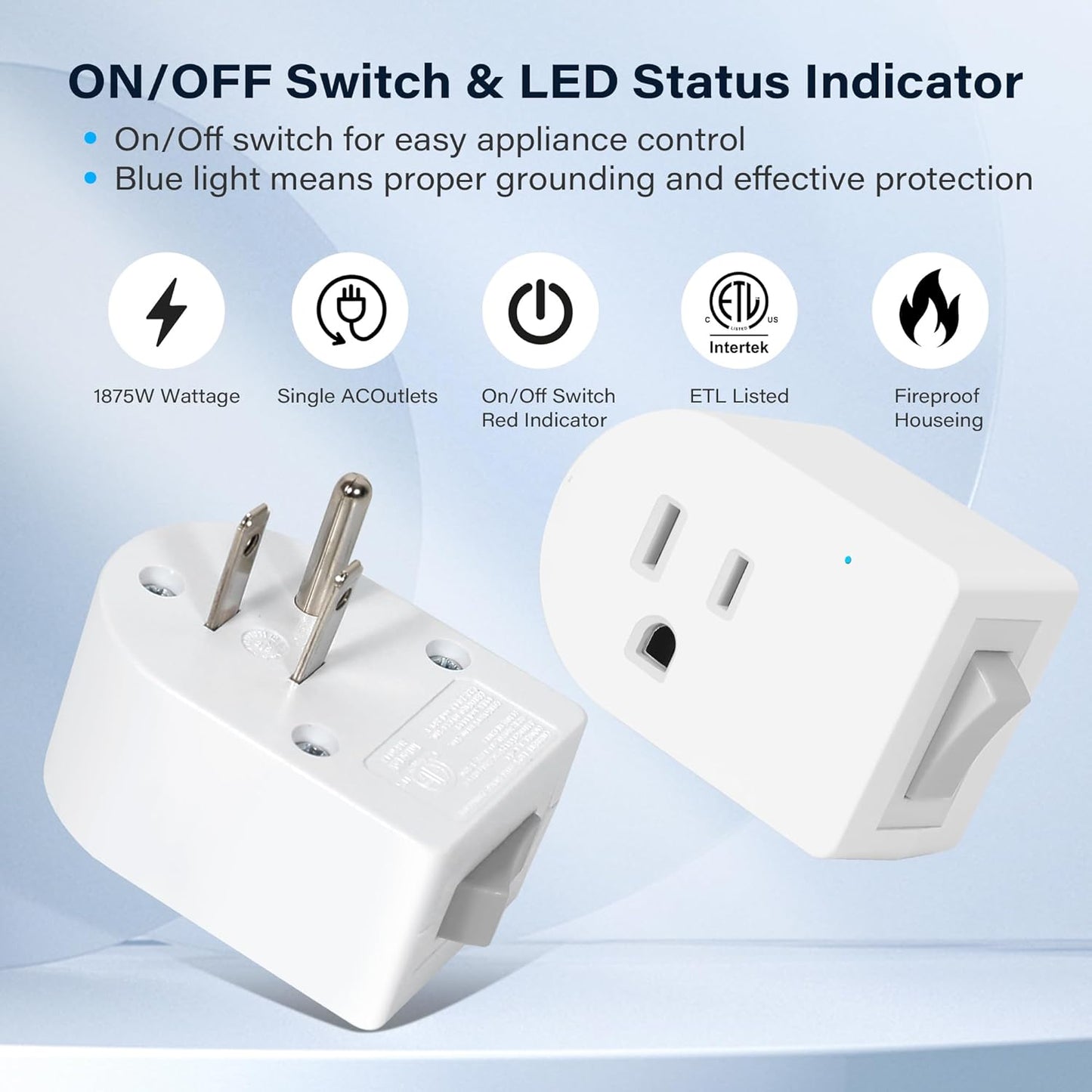 Protector sobretensiones con interruptor 3 clavijas