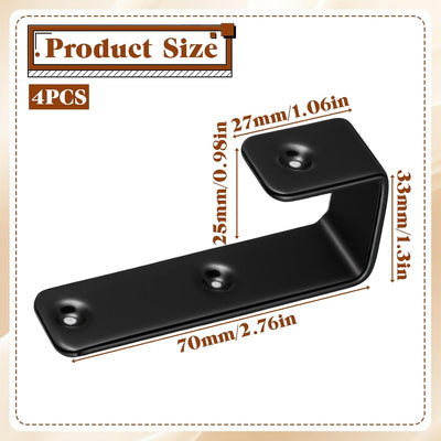 4 Ganchos escalera litera hierro PVC soporte negro
