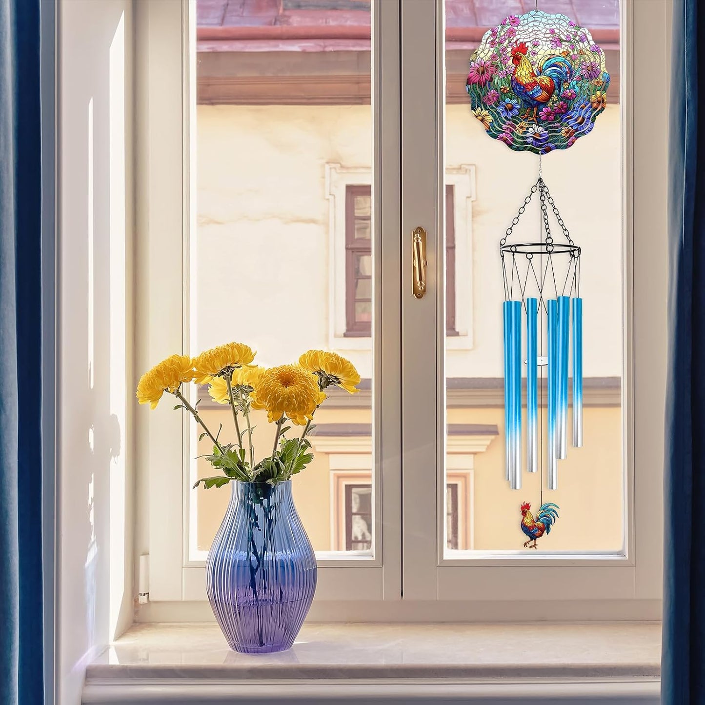 Campana viento acero inox colgante para jardín