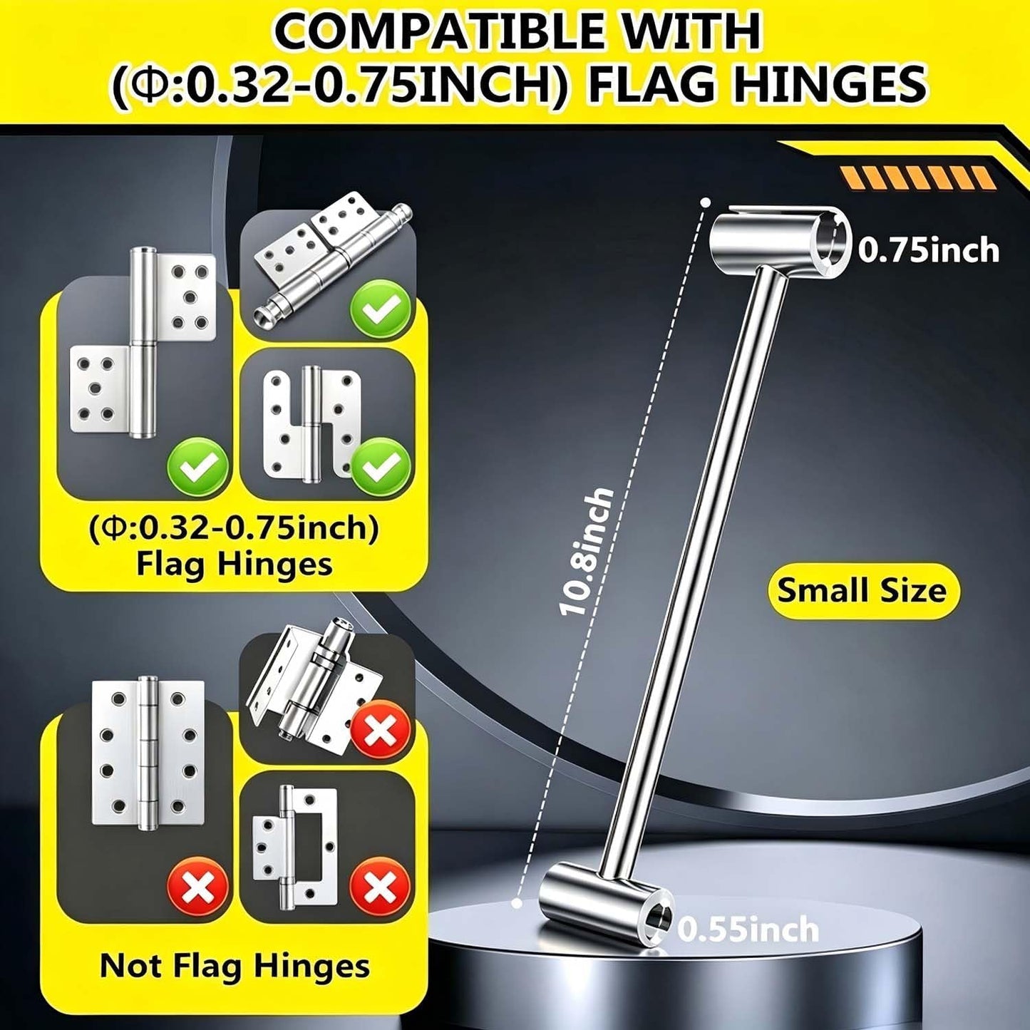Herramienta ajuste bisagra puerta comp 0.32-0.55pulg