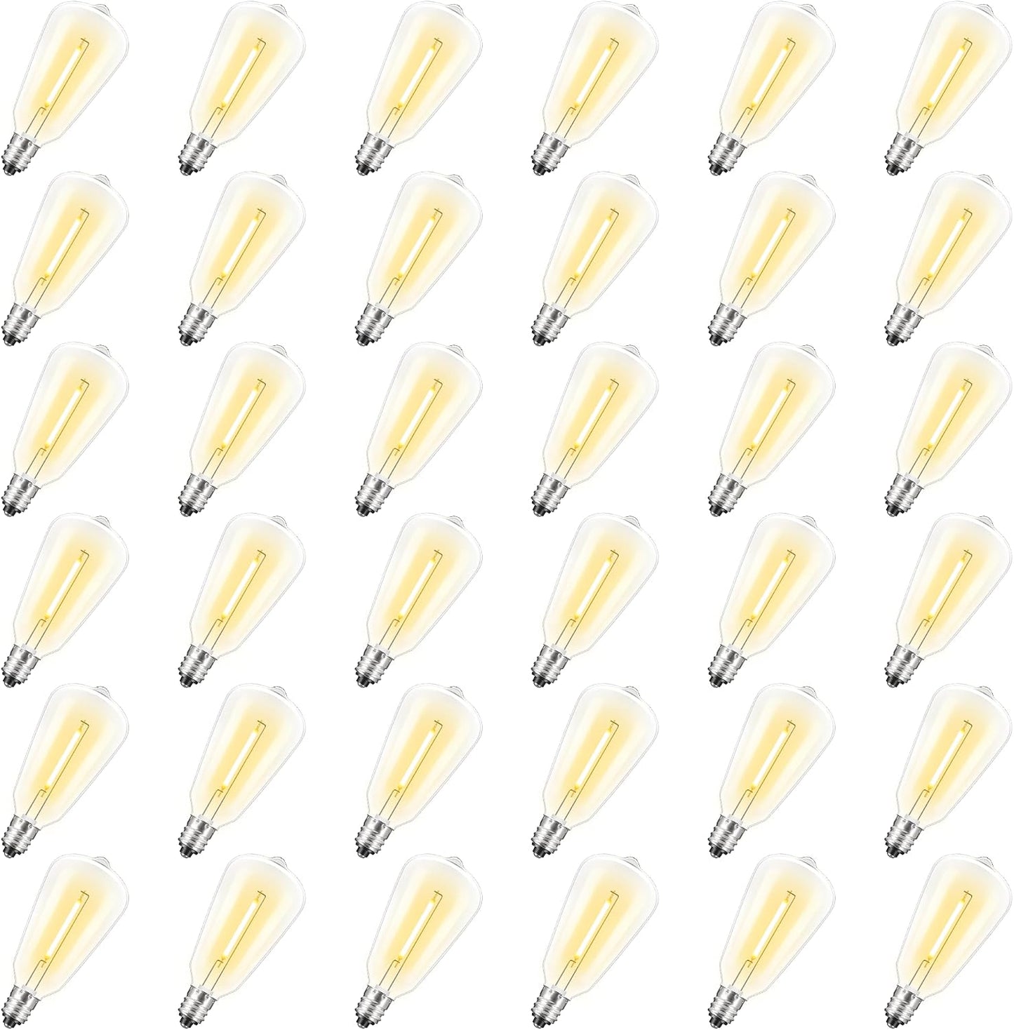 Pack 36 Bombillas LED ST38 E12 Regulables Blanco Cálido