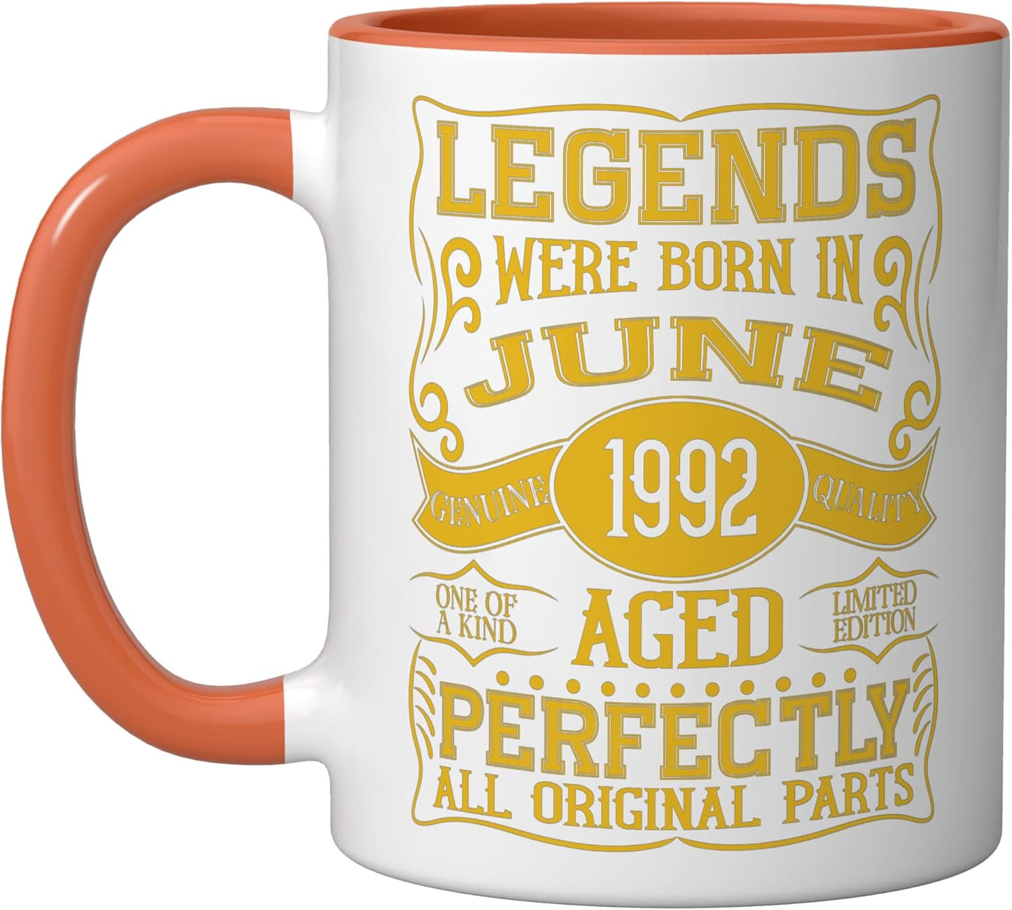 Taza Cerámica Cumpleaños 34th Orange/White
