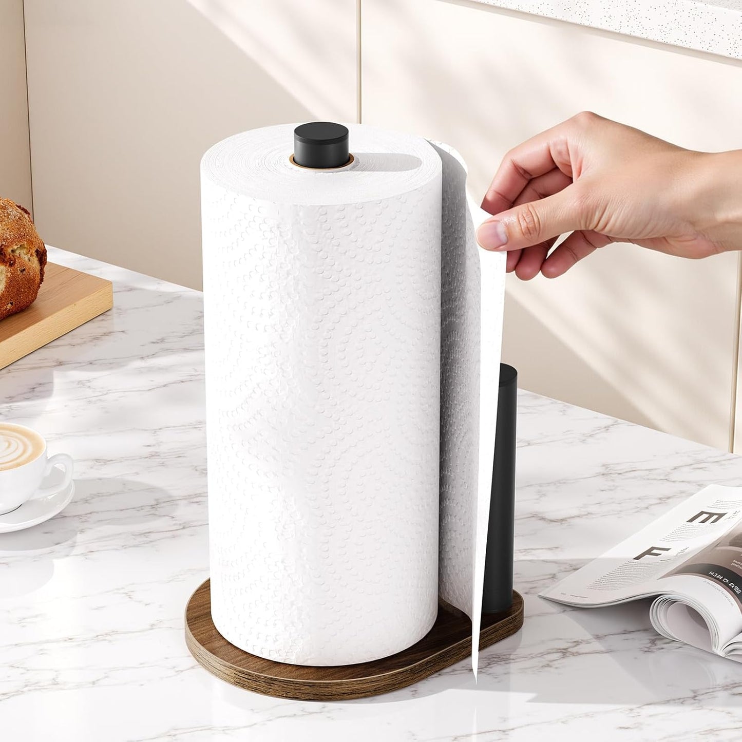 Soporte para toallas de papel marrón impermeable antideslizante