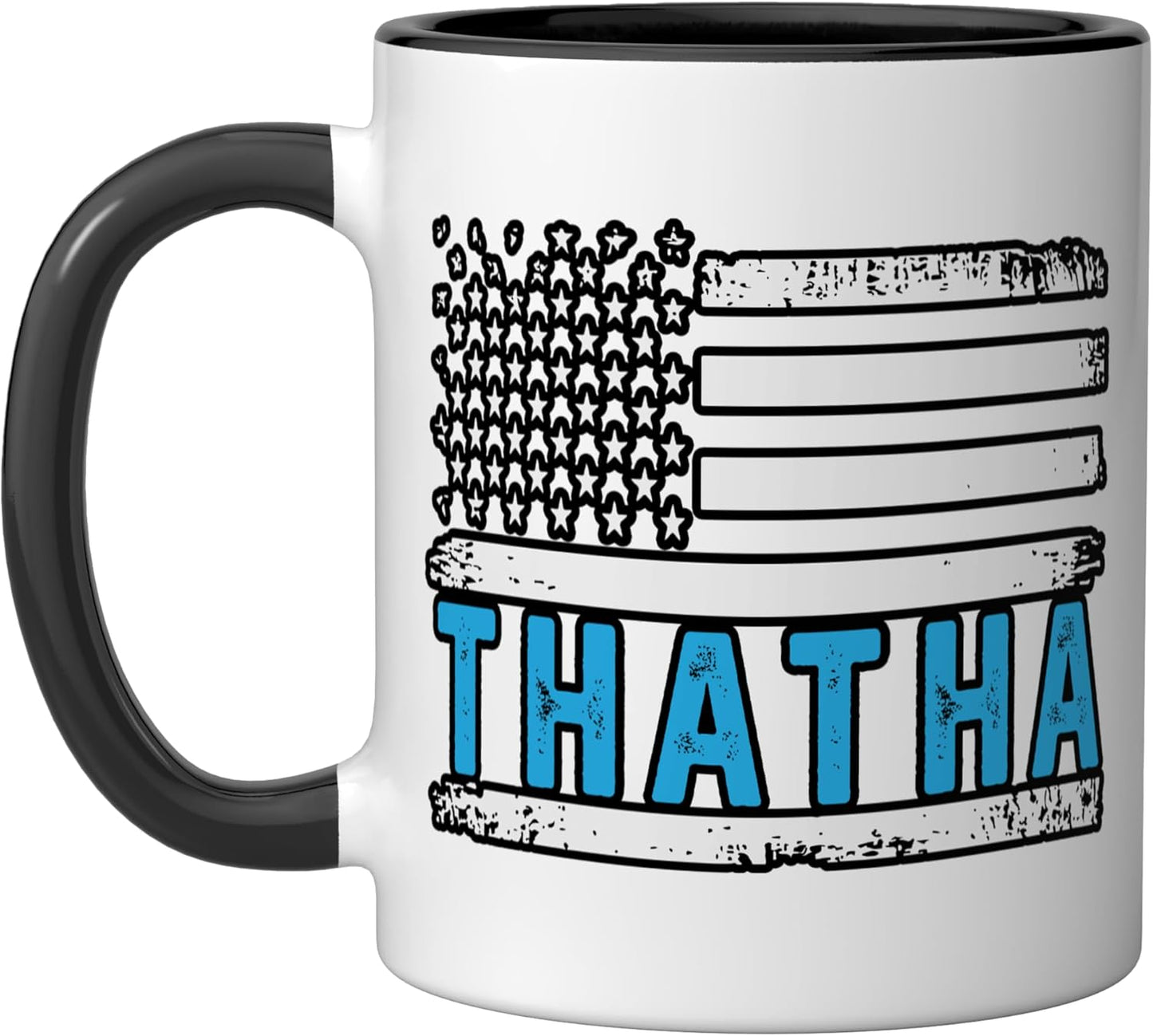 Taza Cerámica Bandera Americana Negro/Blanco