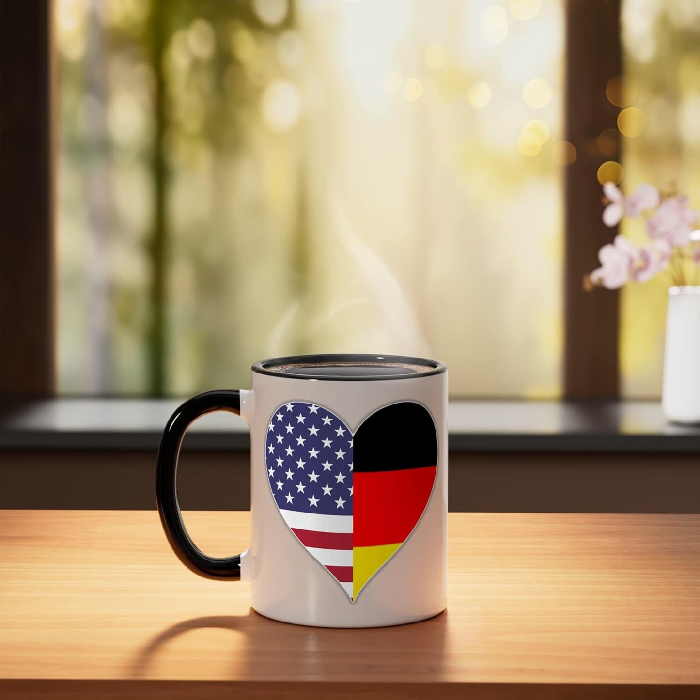 Taza cerámica bandera alemana con corazón