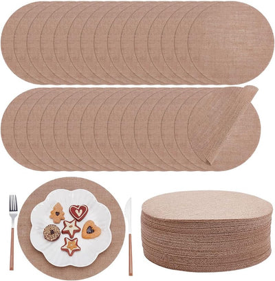 Mantel individual de arpillera Burlywood 11.8 pulgadas redondo reutilizable