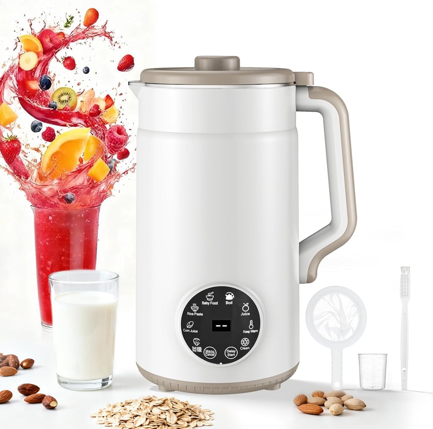Máquina para fabricar leche de nuez 10 en 1 autolimpiante