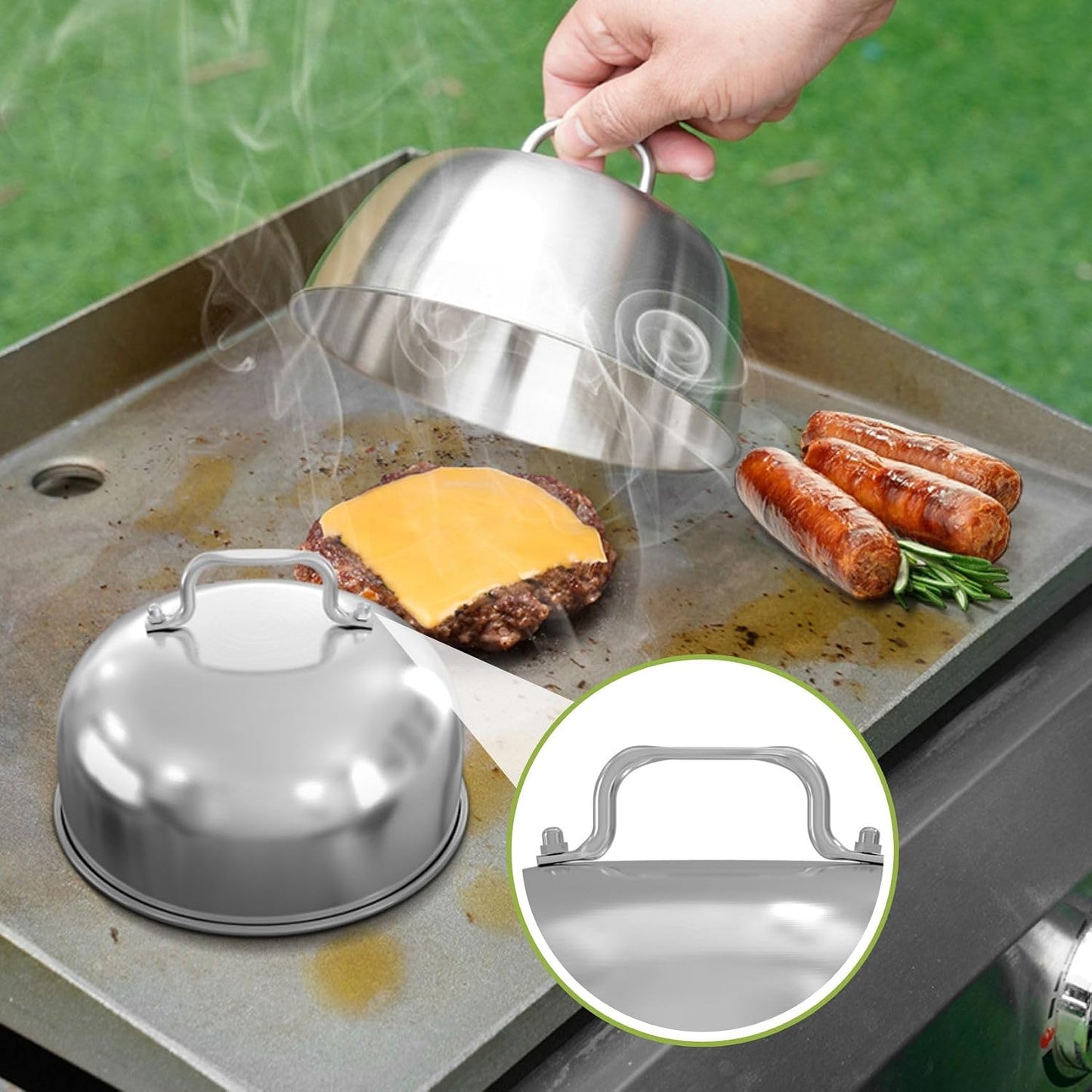 Kit accesorios parrilla 4 pzas cubierta 6pulg espátula teppanyaki