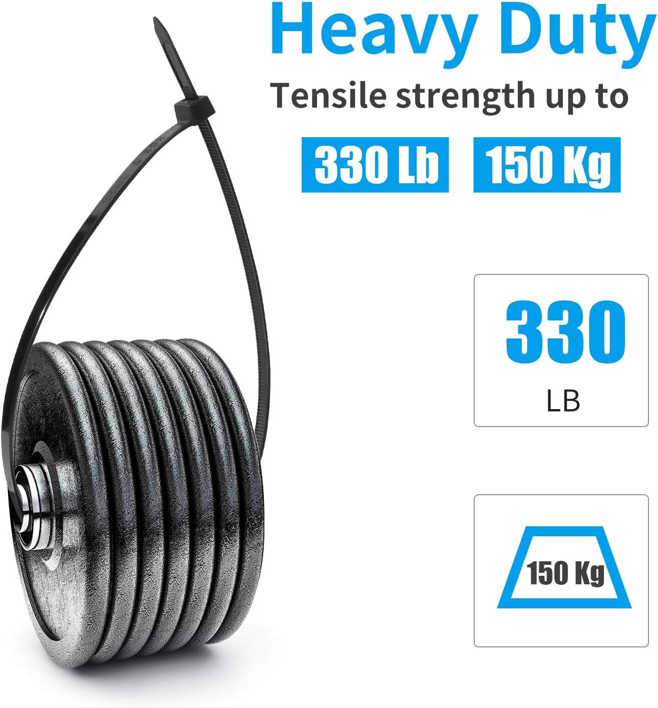 Bridas plástico negro 14pulg set 120uds uso interior exterior